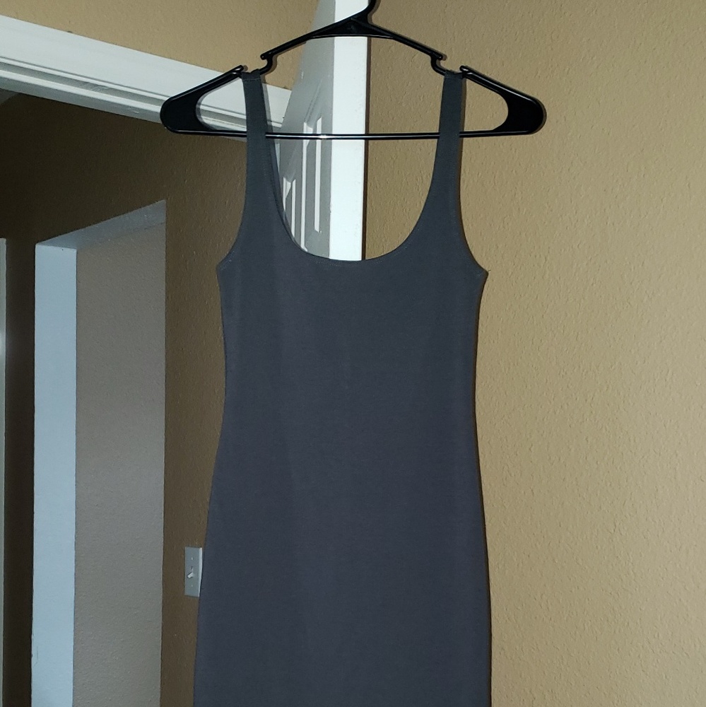 Charcoal grey body con dress